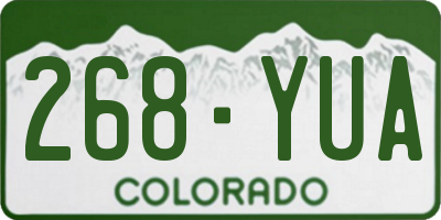 CO license plate 268YUA