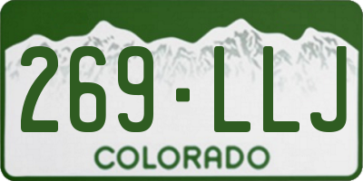CO license plate 269LLJ