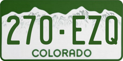 CO license plate 270EZQ
