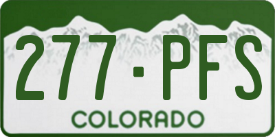 CO license plate 277PFS