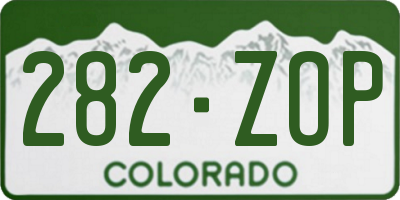 CO license plate 282ZOP