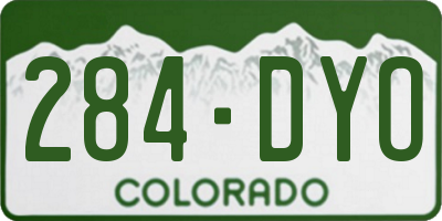 CO license plate 284DYO