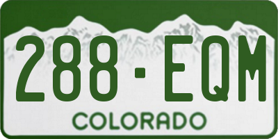 CO license plate 288EQM