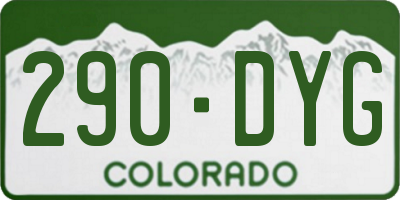 CO license plate 290DYG
