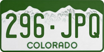 CO license plate 296JPQ
