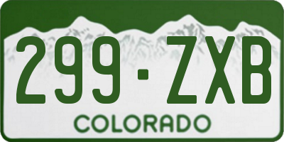 CO license plate 299ZXB