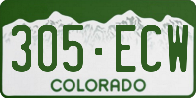 CO license plate 305ECW