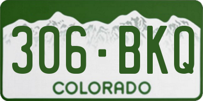 CO license plate 306BKQ