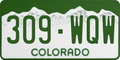 CO license plate 309WQW