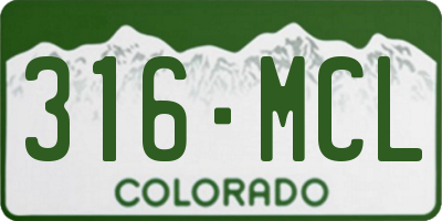 CO license plate 316MCL