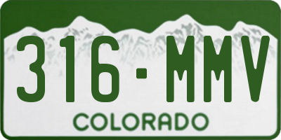 CO license plate 316MMV