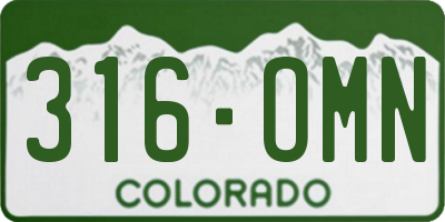 CO license plate 316OMN