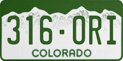 CO license plate 316ORI