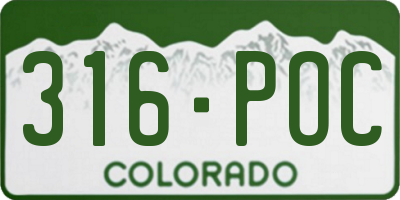 CO license plate 316POC