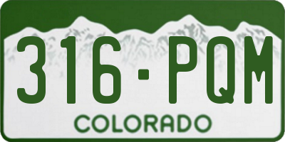 CO license plate 316PQM