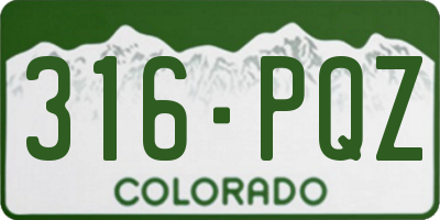 CO license plate 316PQZ