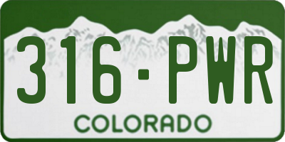 CO license plate 316PWR