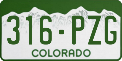 CO license plate 316PZG