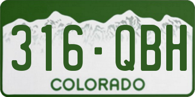 CO license plate 316QBH