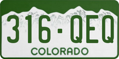 CO license plate 316QEQ