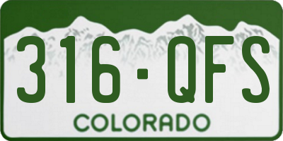 CO license plate 316QFS