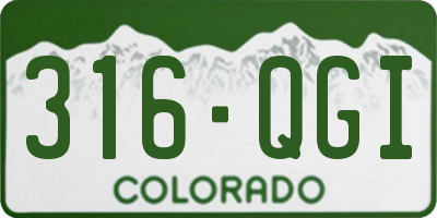 CO license plate 316QGI