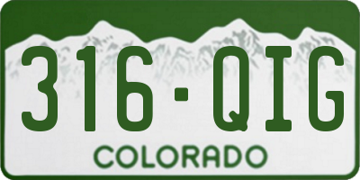 CO license plate 316QIG