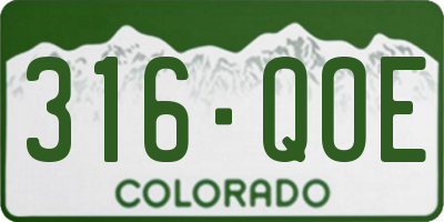CO license plate 316QOE