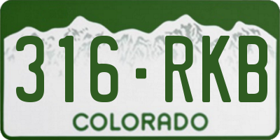 CO license plate 316RKB