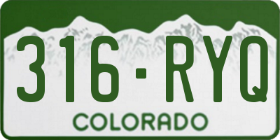 CO license plate 316RYQ