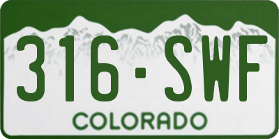 CO license plate 316SWF
