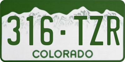 CO license plate 316TZR