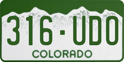 CO license plate 316UDO