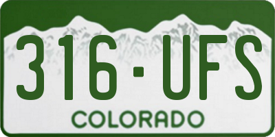 CO license plate 316UFS