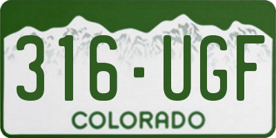 CO license plate 316UGF