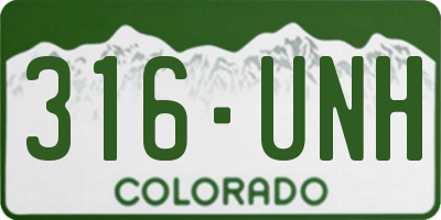 CO license plate 316UNH