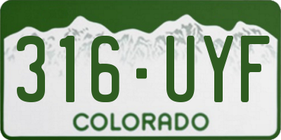 CO license plate 316UYF