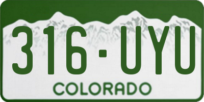 CO license plate 316UYU