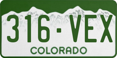 CO license plate 316VEX