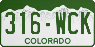 CO license plate 316WCK