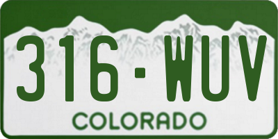 CO license plate 316WUV