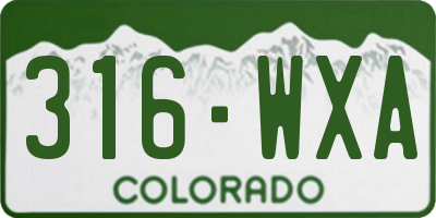 CO license plate 316WXA