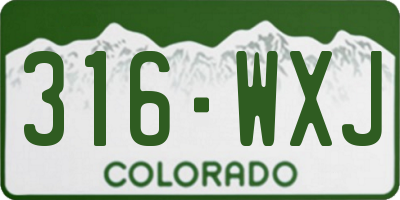CO license plate 316WXJ