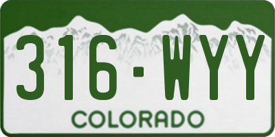 CO license plate 316WYY