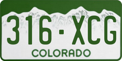 CO license plate 316XCG
