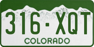 CO license plate 316XQT