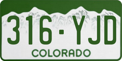 CO license plate 316YJD