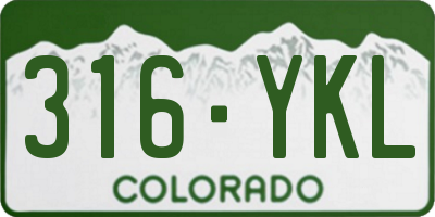 CO license plate 316YKL