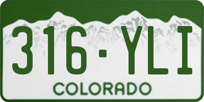 CO license plate 316YLI