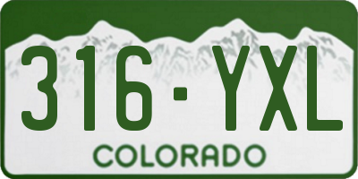 CO license plate 316YXL